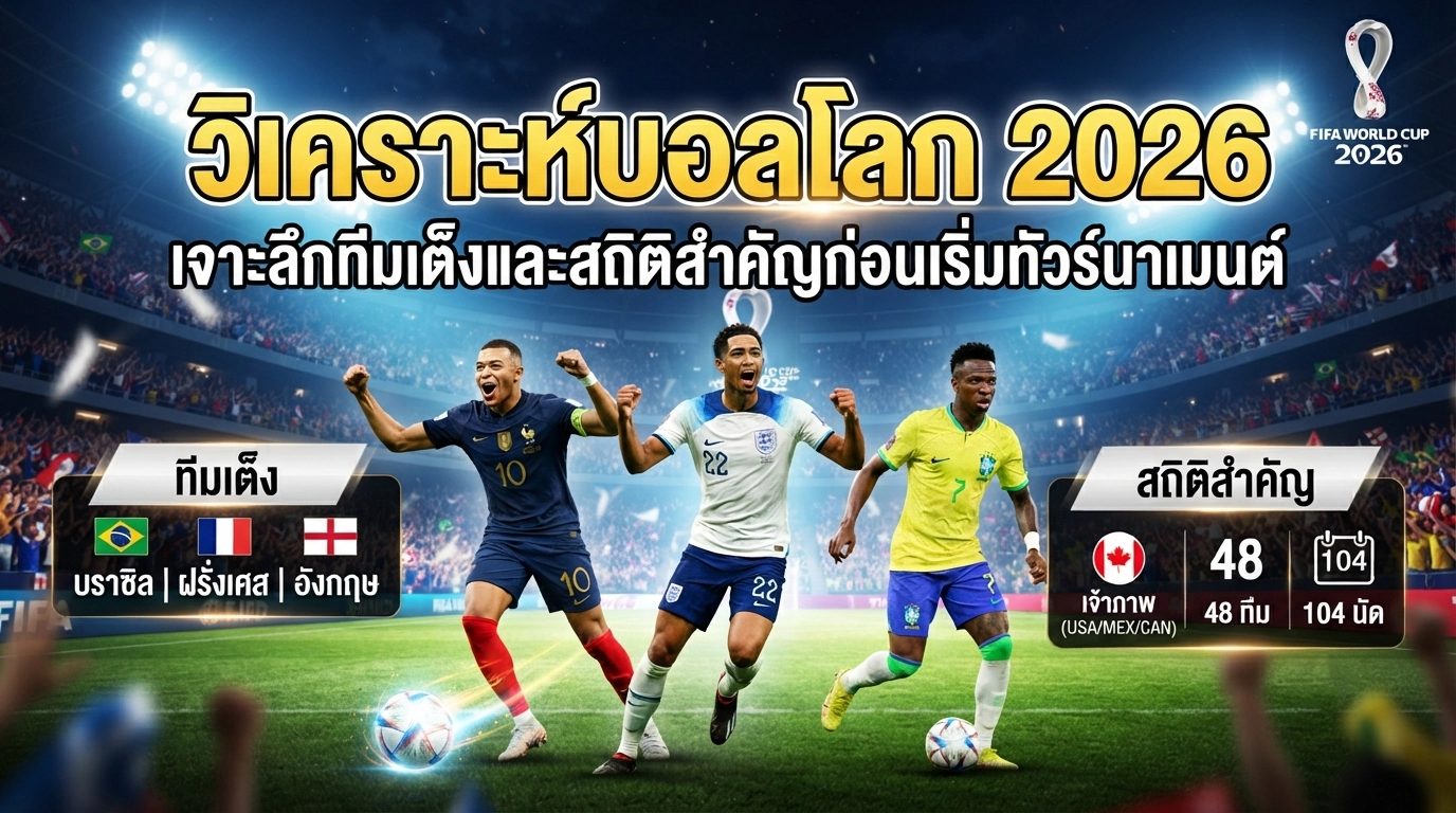 วิเคราะห์ฟุตบอลโลก 2026: ใครจะเป็นแชมป์? พร้อมสถิติที่น่าสนใจ